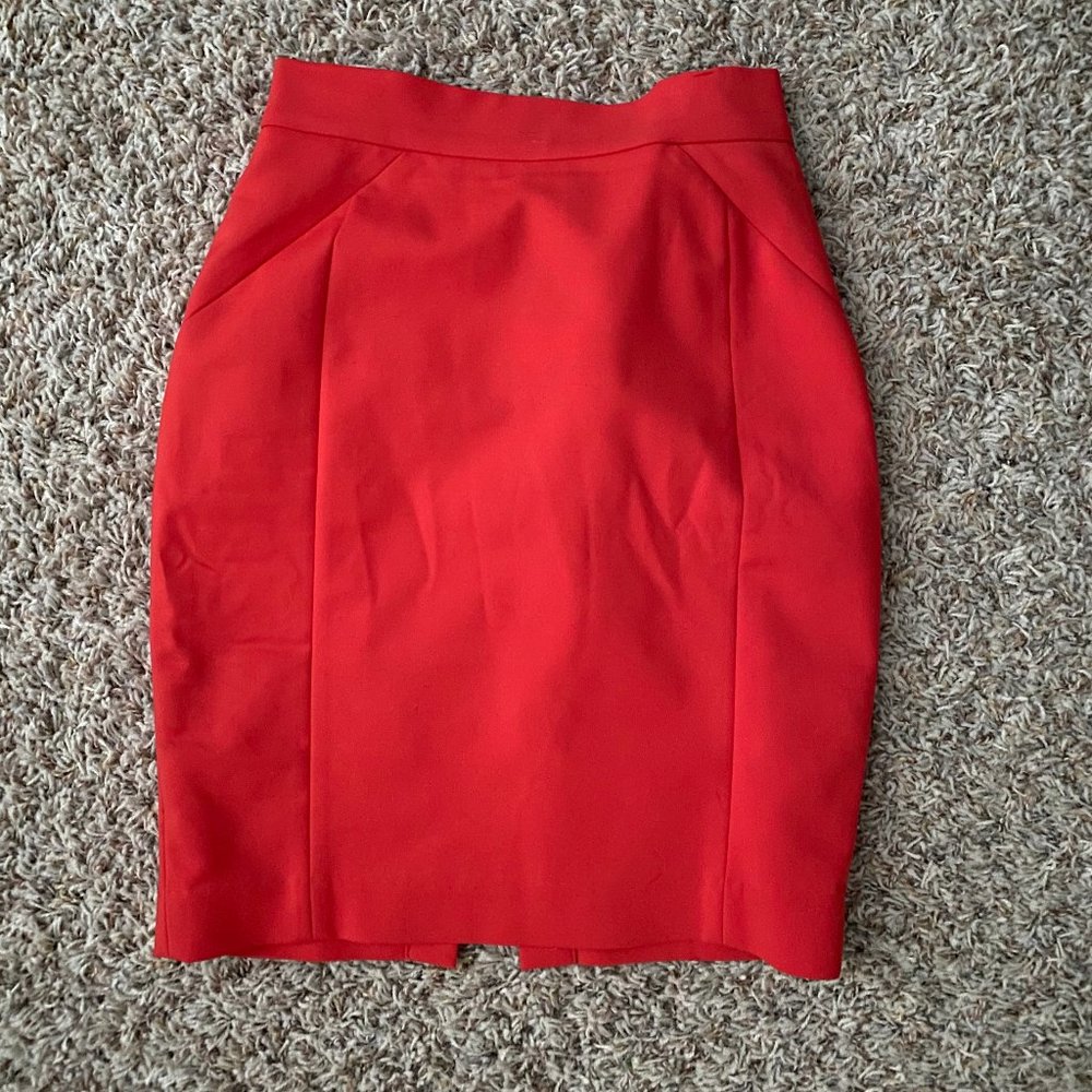 Coral Pencil Skirt